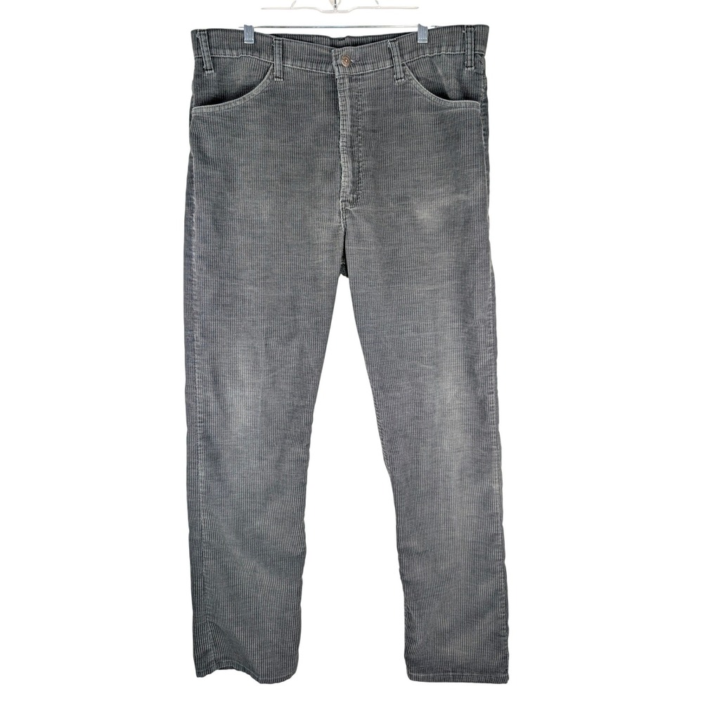 Vintage Levi's 519 Corduroy Pants Mens 38x32 Gray Straight Leg 80's USA Made‎